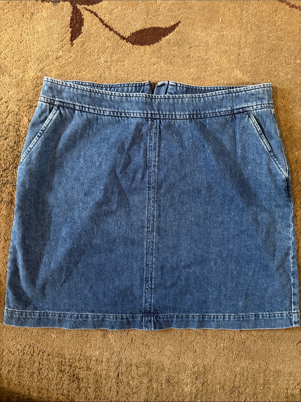 Boden Blue Denim Mini Skirt